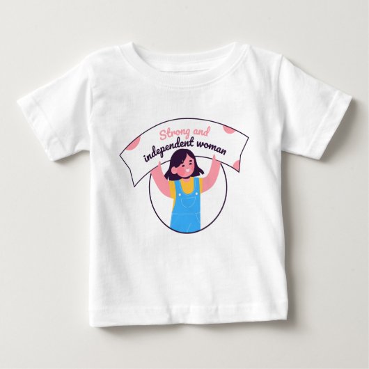 サインブルーを掲げる少女 ベビーTシャツ (正面)