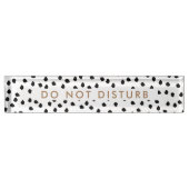 サインホワイト水玉模様ドッグビジネスを邪魔しない デスクネームプレート (正面)