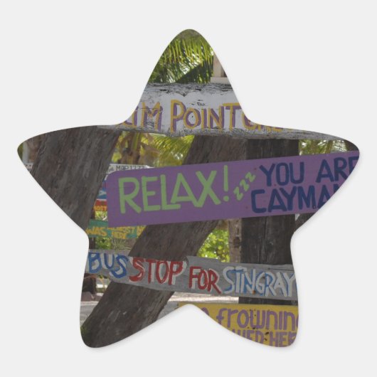 サインポストラムポイントグランドケイマン 星シール (正面)