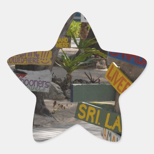 サインポストラムポイントグランドケイマン 星シール (正面)