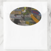 サインポストラムポイントグランドケイマン 楕円形シール (バッグ)