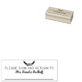 サインモダンとリターンのカスタム先生 ラバースタンプ (押印)