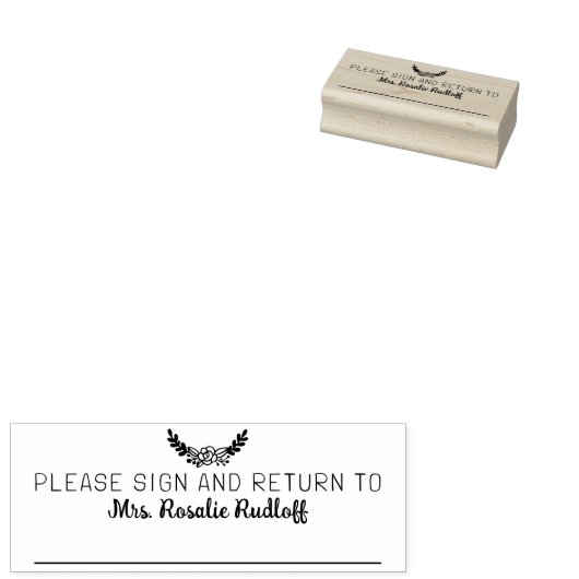 サインモダンとリターンのカスタム先生 ラバースタンプ (押印)