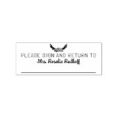 サインモダンとリターンのカスタム先生 ラバースタンプ (インプリント)