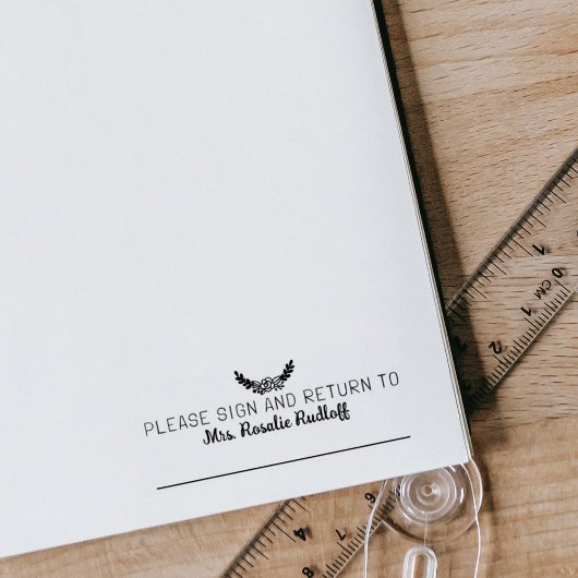 サインモダンとリターンのカスタム先生 ラバースタンプ