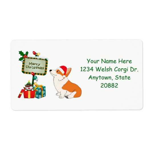 サイン付きクリスマスコルギ ラベル (正面)