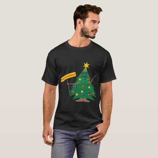 サイン付きクリスマスツリー Tシャツ (正面フル)