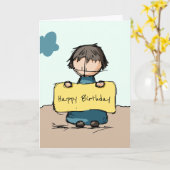 サイン入りの可愛いスケッチハッピーバースデー カード (黄色い花)