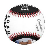 サイン入りフォトブラック&ホワイトシグネチャー野球 野球ボール (正面)