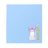 サイン入り紫の眼鏡を使った読白猫 ノートパッド (正面)