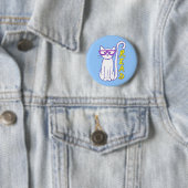 サイン入り紫の眼鏡を使った読白猫 缶バッジ (インサイチュ)