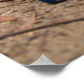 サイン入り落ちたブルーベリー ポスター (角)