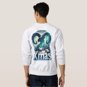 サイン占星術のアリー| クリスマスお祝い スウェットシャツ (裏面フル)