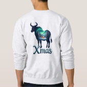 サイン占星術のタウラスクリスマスお祝い スウェットシャツ (裏面)