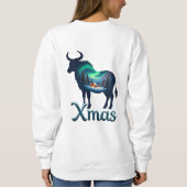 サイン占星術のタウラスクリスマスお祝い スウェットシャツ (裏面)
