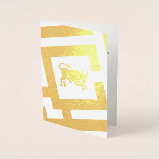 サイン占星術のタウラスフォイルデコールカスタム文字 箔カード (正面)