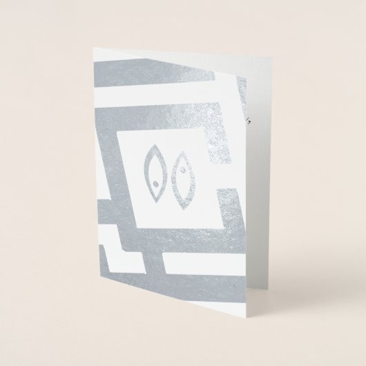 サイン占星術のピセスシルバーデコールカスタム文字 箔カード (正面)