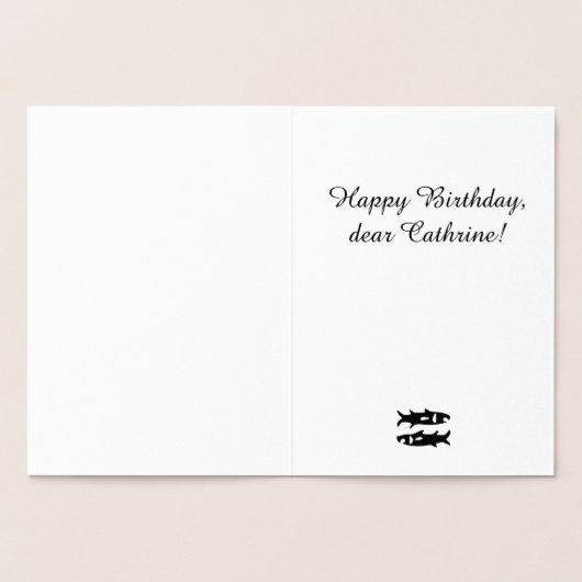 サイン占星術のピセスフォイルデコールカスタム文字 箔カード (内部)