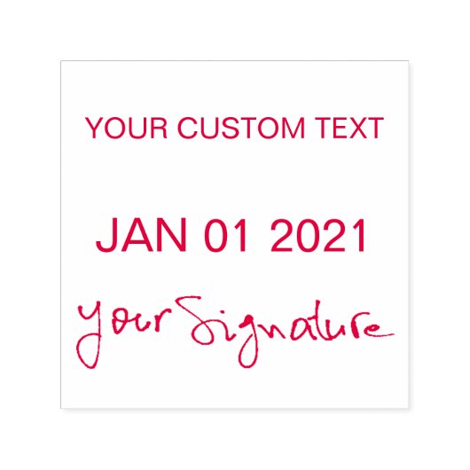 サイン日付き自筆デーカスタムタ文字 セルフインキングスタンプ (デザイン)