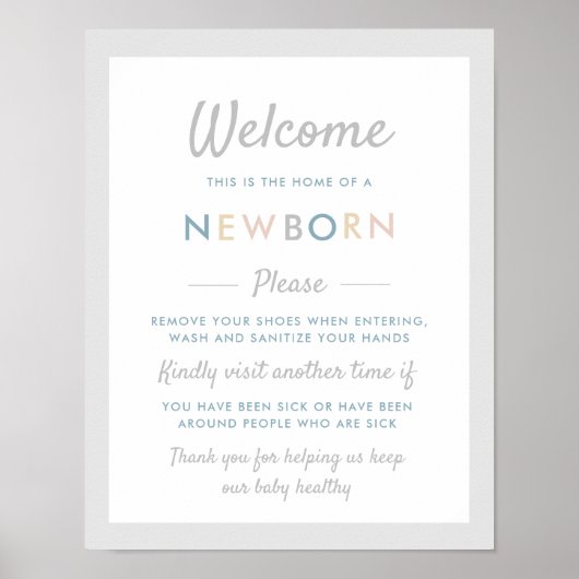 サイン生まれたばかりの・手洗いポスター ポスター (正面)