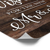 サイン素朴プリント夫妻へのシックな願い ポスター (角)