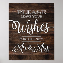 サイン素朴プリント夫妻へのシックな願い ポスター