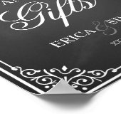 サイン結婚カードとギフトテーブル ポスター (角)