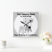 サイン製作＆取付。サイン製作者オフィス スクエア壁時計 (ホーム)