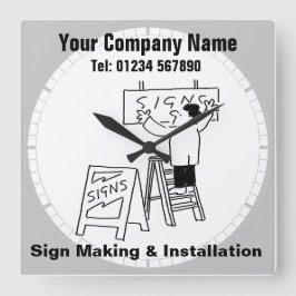 サイン製作＆取付。サイン製作者オフィス スクエア壁時計