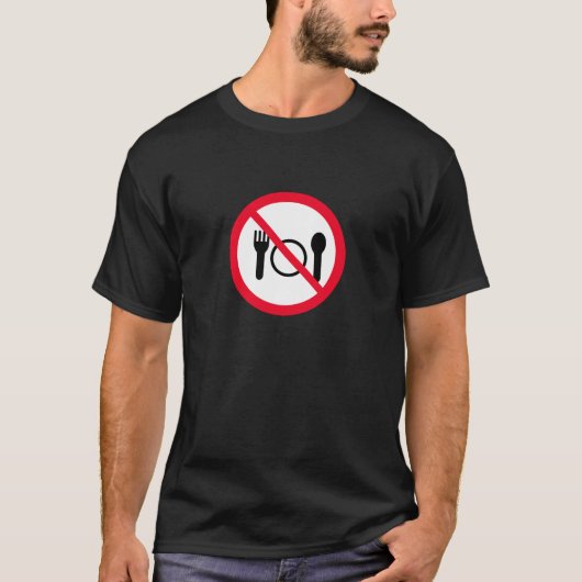 サイン食べ物なし |ブラックTシャツ(基本) Tシャツ (正面)