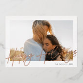 サイン |ハッピーホリデー横の写真 箔シーズンカード (正面)