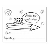 「サイン&リターン」先生スタンプ ラバースタンプ (インプリント)