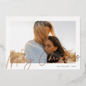 サイン | Merry Christmas Horizontal Photo 箔シーズンカード (正面)