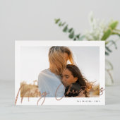 サイン | Merry Christmas Horizontal Photo 箔シーズンカード (立ち正面)