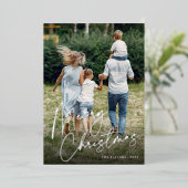 サイン | Merry Christmas Vertical Photo 箔シーズンカード (立ち正面)