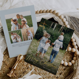 サイン | Merry Christmas Vertical Photo 箔シーズンカード