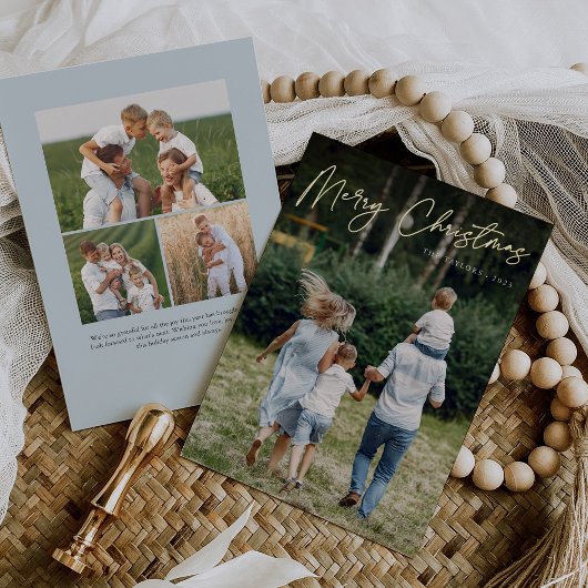 サイン | Merry Christmas Vertical Photo 箔シーズンカード