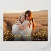 サイン | Peace on Earth Horizontal Photo 箔シーズンカード (正面)