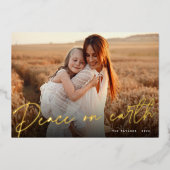 サイン | Peace on Earth Horizontal Photo 箔シーズンカード (正面)