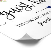 サインourゲストボードウェディングシャワーネイビーブルゴーニュ ポスター (角)