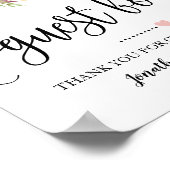 サインourゲストボードウェディングシャワーピンクフローラ ポスター (角)