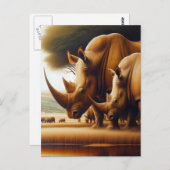 サイ威厳のあるノスクエンチ渇き ポストカード (正面/裏面)