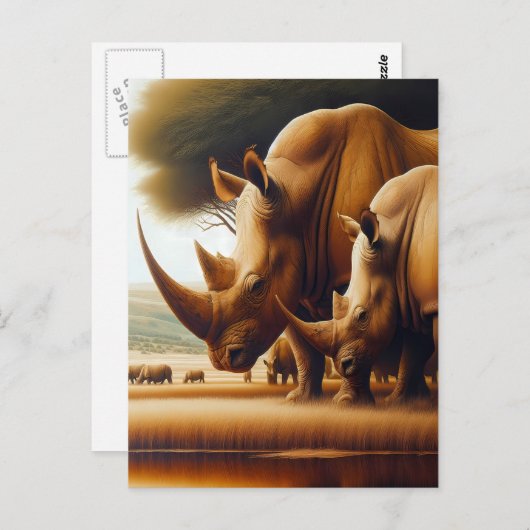 サイ威厳のあるノスクエンチ渇き ポストカード (正面/裏面)