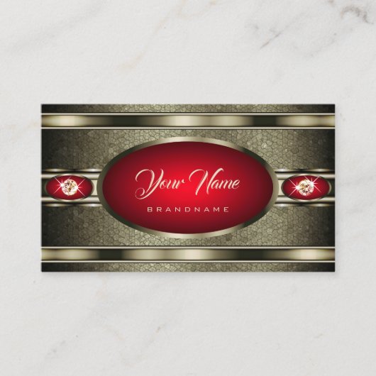 サイ威厳のあるン石で赤くフェイクなる効果 名刺 (正面)