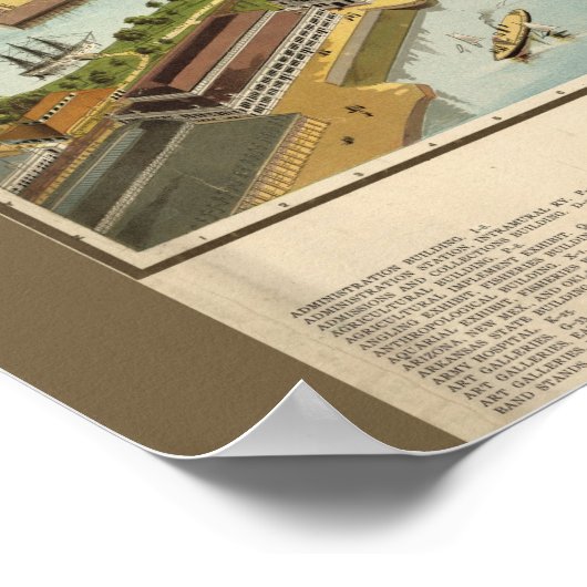 – サイ数々のズ/バードアイの視点シカゴ世界博覧会1893 ポスター (角)