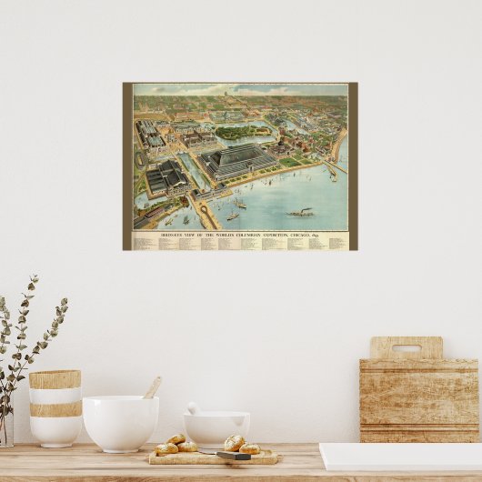 – サイ数々のズ/バードアイの視点シカゴ世界博覧会1893 ポスター (キッチン)