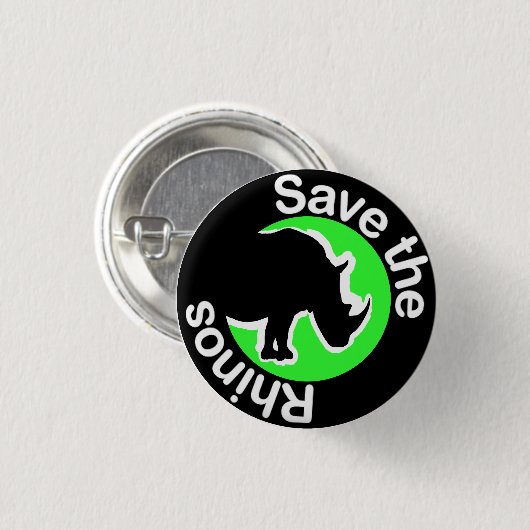 サイ緑ボタンを救って下さい 缶バッジ (正面&裏面)