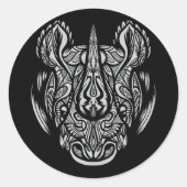 サイ顔装飾デザイン ラウンドシール (正面)