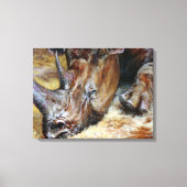 サイ鮮やかノセロス油絵写真設計美術 キャンバスプリント (正面)