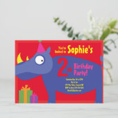 サイ・アニマル・キッドバースデーパーティ招待状 招待状 (スタンド正面)
